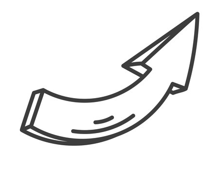 Vector doodle symbol of funny arrow.のイラスト素材