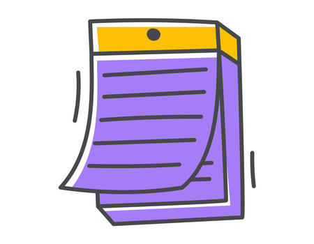 Vector isolated doodle symbol of a notepad or small calendar with pages.のイラスト素材