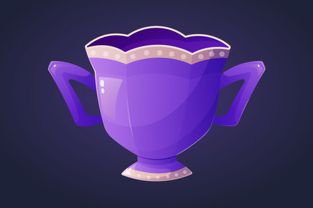 Vector cartoon ceramic drink purple tea cup.のイラスト素材