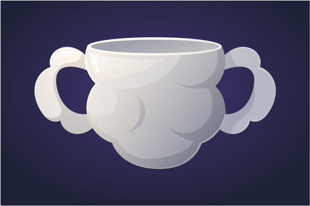 Vector cartoon ceramic drink white gray mug or cup.のイラスト素材