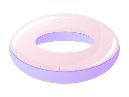 Vector isolated cartoon purple inflatable ring for swimming.のイラスト素材