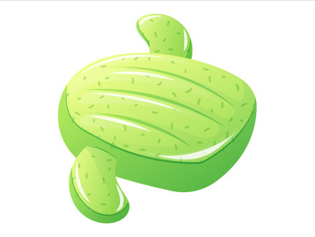 Funny vector isolated cartoon children inflatable swimming mattress in the shape of a cactus.のイラスト素材