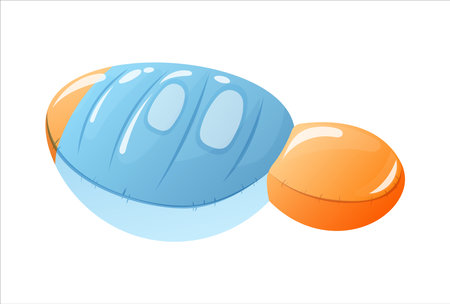 Vector isolated cartoon illustration of a baby inflatable swimming mattress in the shape of a rocket.のイラスト素材