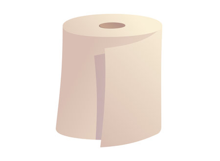 Toilet paper roll. Vector isolated cartoon illustration of hygiene product.のイラスト素材