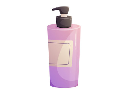 Jar with shampoo, soap with dispenser or beauty product. Vector isolated cartoon illustration.のイラスト素材