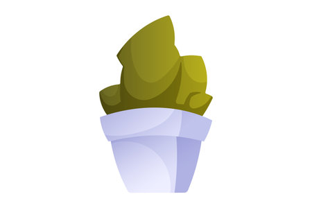 House plant in a pot, vector isolated cartoon illustration.のイラスト素材