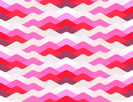 Abstract seamless wavy pattern in red and pink colors