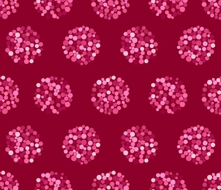 Seamless festive patternin bright and soft pink colors dot in dark pink background