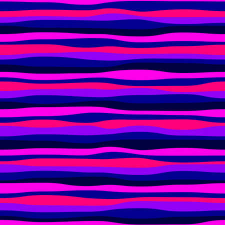 Abstract seamless wavy pattern in bright pink, blue and dark blue colorsのイラスト素材