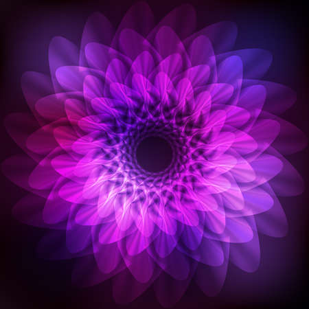 Cosmic pink background with abstract flowerのイラスト素材