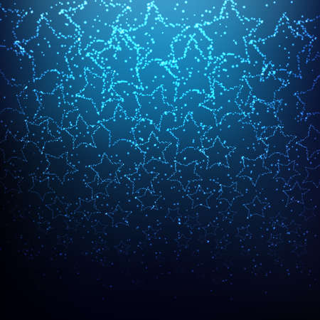 Shooting stars on blue abstract space background nightのイラスト素材