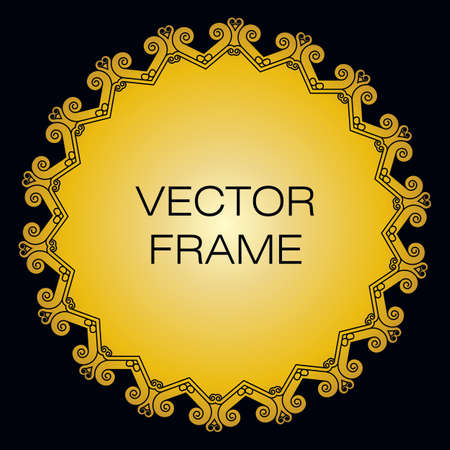 Ornate frame in gold colorsのイラスト素材