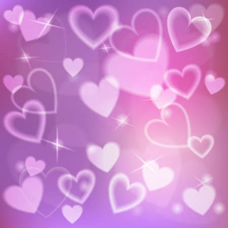 Festive background with defocused lights with heartsのイラスト素材