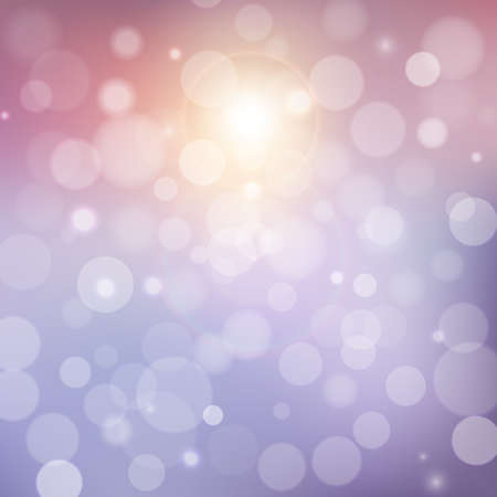 Vector blurry soft background with photographic bokeh effect. Smooth unfocused film effect. Pale romantic pink and purple tones.のイラスト素材