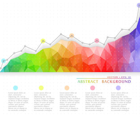 The growth curve of a triangular abstract colorful backgroundのイラスト素材
