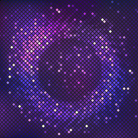 Glowing vector disco  background. Mosaic with light reflections.のイラスト素材