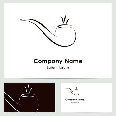 Business card template, abstract tobacco pipeのイラスト素材
