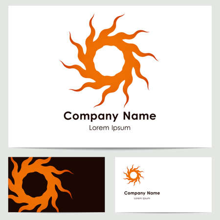 Business card template, abstract  sunのイラスト素材