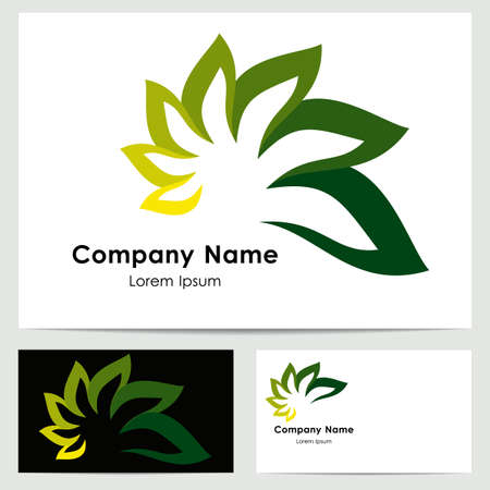 Business card template,  green logoのイラスト素材