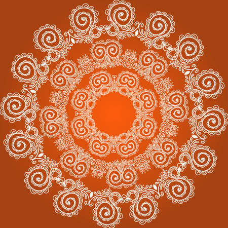 3 Round floral frame. Hand drawn vector element for your designのイラスト素材