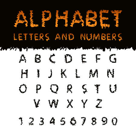 Scribble Halloween  Font. Capital letters English alphabetのイラスト素材