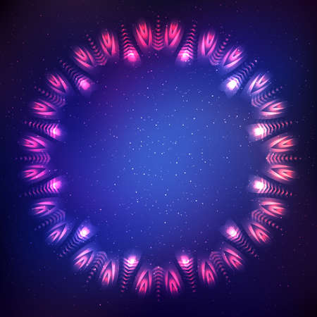 Abstract shining cosmic  frame star on blue backgroundのイラスト素材