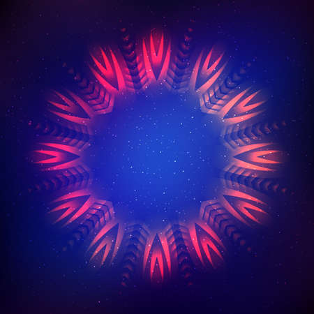 Abstract shining cosmic  frame star on blue backgroundのイラスト素材