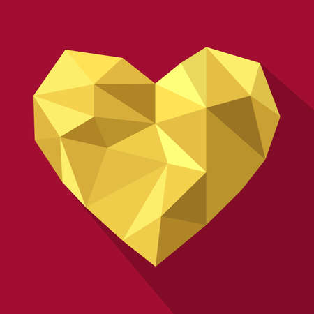 Valentines day love greeting card with geometric heart shape.のイラスト素材