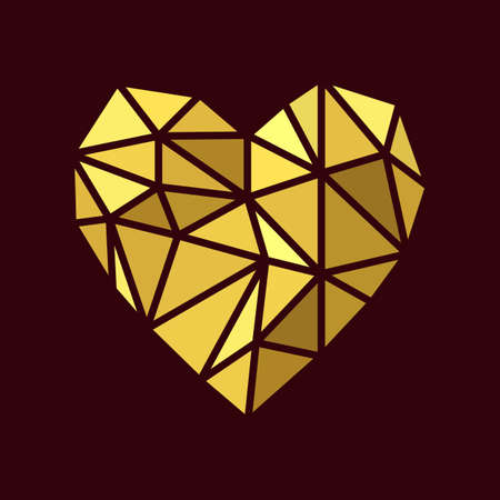 Valentines day love greeting card with geometric heart shape.のイラスト素材