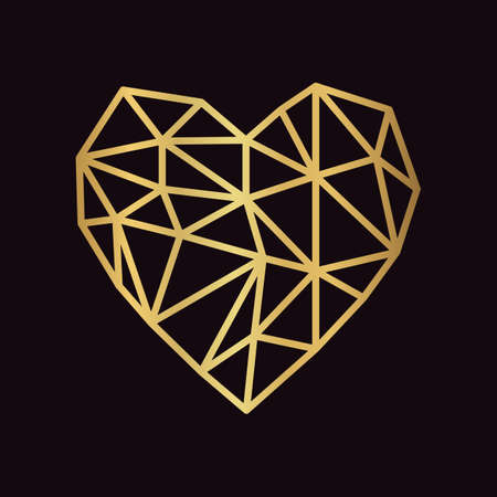 Valentines day love greeting card with geometric heart shape.のイラスト素材