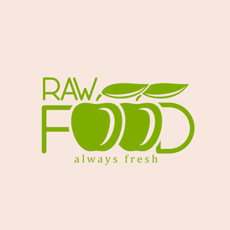 Vegan or vegetarian badge. Healthy food logo templateのイラスト素材