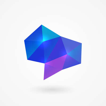 Blue polygonal speech bubbles. Isolated on white backgroundのイラスト素材