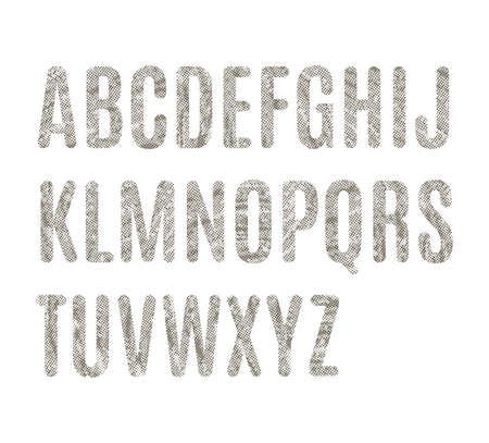The letters of the Latin alphabet halftone texture with grunge effectのイラスト素材