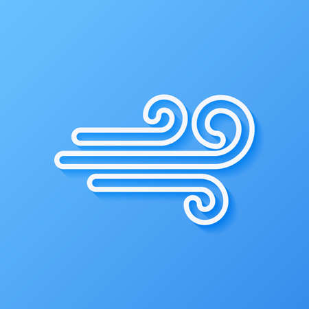 Icon weather wind on a blue backgroundのイラスト素材