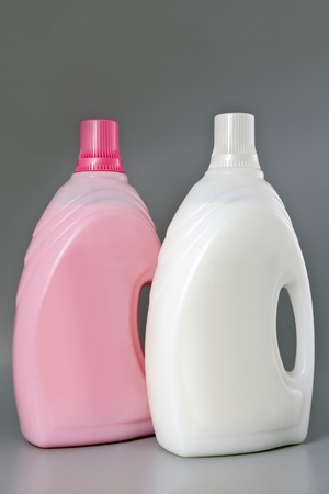 Detergenttwo bottles  Cleaning products  Isolated  の写真素材