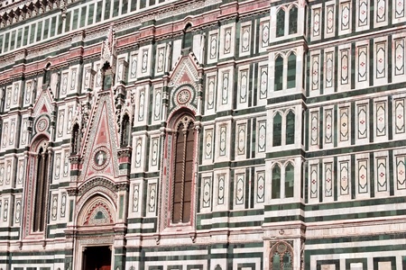 Detail of Cathedral Church Duomo basilica di santa maria del fiore in Florence, Italyの写真素材