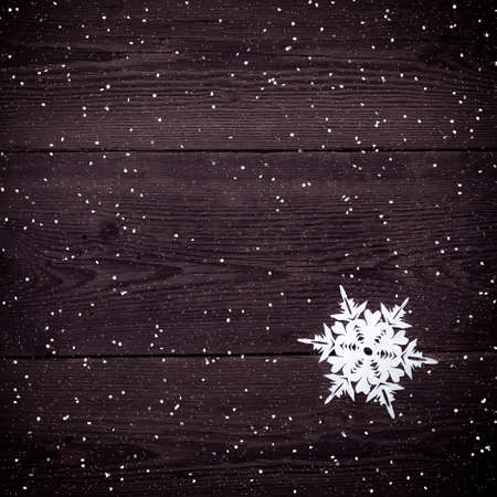 Christmas decoration with paper snowflake  - copy spaceの写真素材