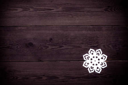 Christmas decoration with paper snowflake  - copy spaceの写真素材