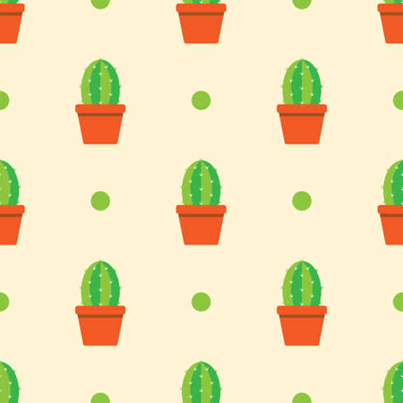 Seamless vector pattern with cactus illustration.のイラスト素材