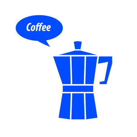Italian coffee maker, moka pot. coffee maker icon. flat design.のイラスト素材