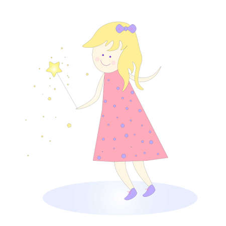 Cute little fairy. Nursery vector illustration. Can be used for kid's clothing. Use for print, surface design, fashion wearのイラスト素材