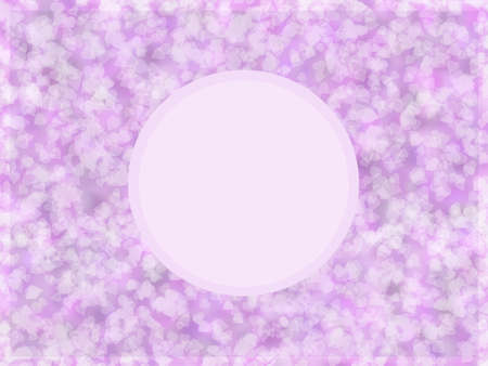 Round vignette in pink hearts. Frame template for the design of a business card or leaflet with a place to copy. Empty circle for the inscription. pink circle.の写真素材