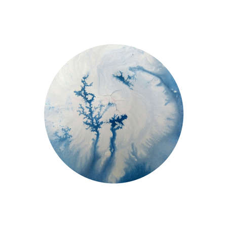 Watercolor. Abstract blue spot on watercolor paper. Ink drop. Beautiful watercolor design elements....