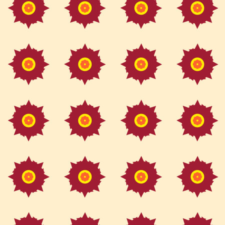 Vector pattern of orange flowers. Autumn ornament, seamless pattern for tablecloths and covers.のイラスト素材