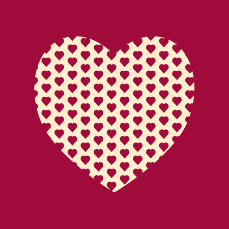 Valentine's day card, pattern with hearts on vinous background. Vector illustration in the shape of...