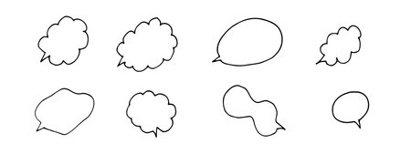 Business doodles of thoughts and statements, ideas business vector illustration. Isolated empty forms on white background.のイラスト素材