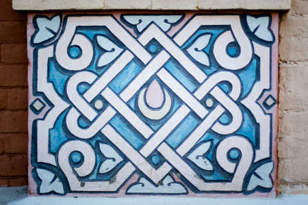 A hand painted decoration on a moscue wallの写真素材