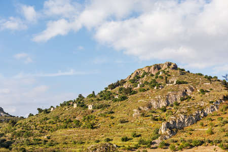 A view of remains of medieval capital of Aegina Island, Saronic Islands, Greeceの写真素材