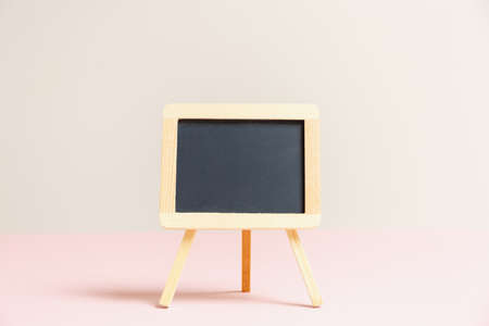 Empty small charcoal board. Empty background. Horizontalの写真素材