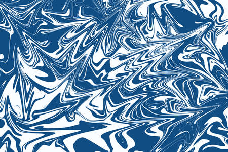 Abstract fluid art with blue and white background. Digital art drop, horizontalの写真素材